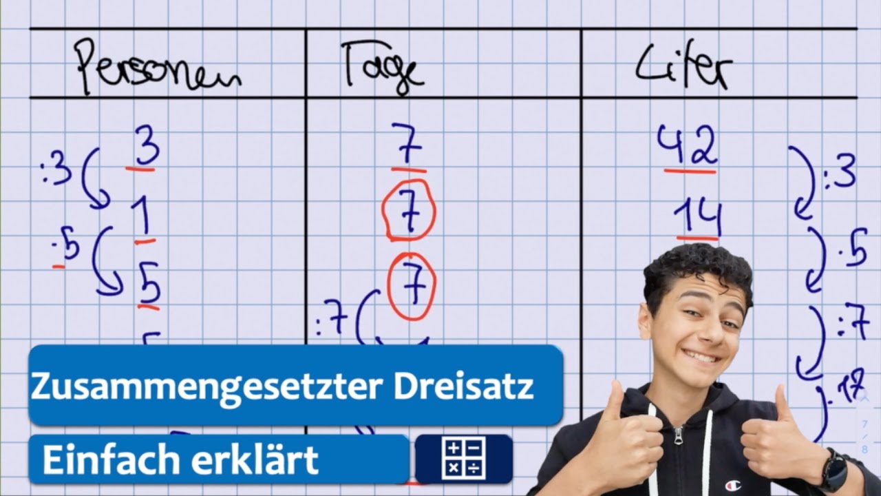 Doppelter Dreisatz| Zusammengesetzter Dreisatz| Einfach erklärt