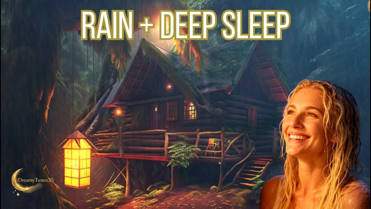 🌙 Fall Asleep Fast | Rain on Mountain Cabin (8 Hours)