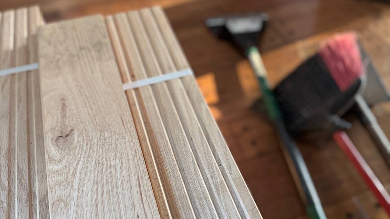 4” Red Oak, # 1 Grade — Stain: Early American with a Oil Satin Finish.