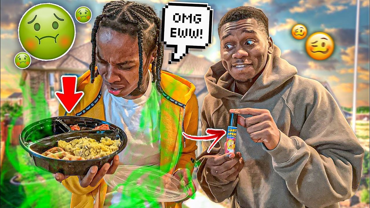 I SPAYED FART SPRAY IN THE FOOD PRANK 😷🤮  *she threw up*