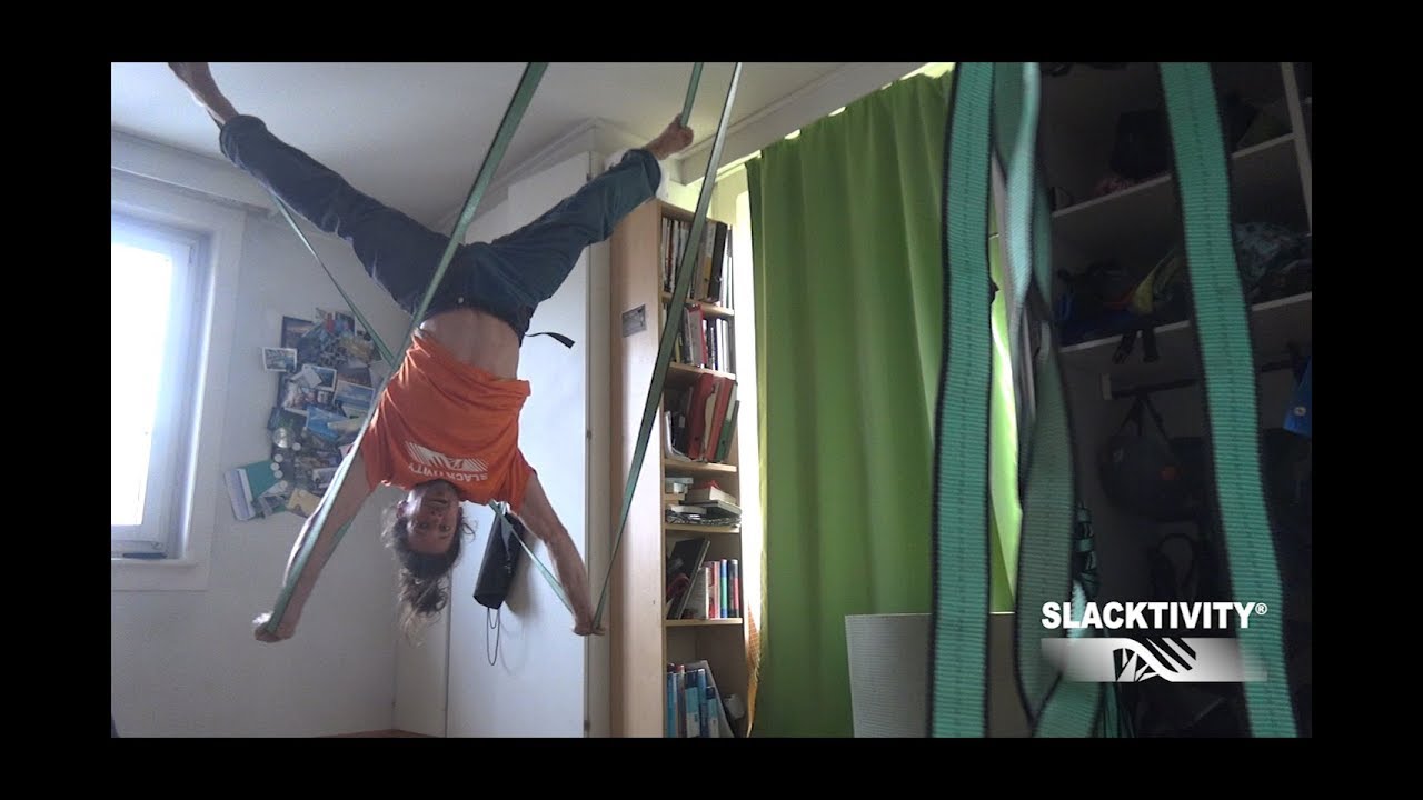 Slackline-Tutorial: The DaVinci-Line. How to set it up and use it.