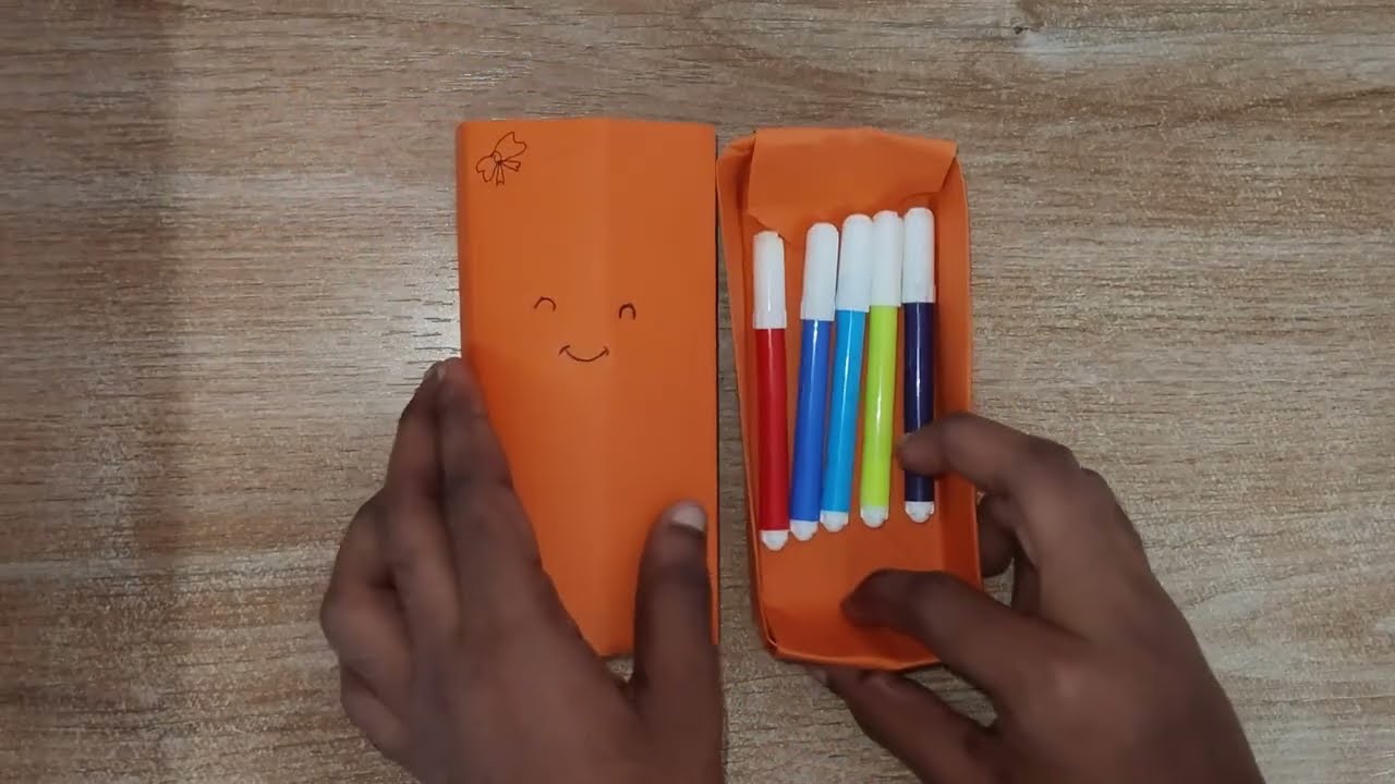 Kids & students ku super useful DIY pencil box 📝💖#DIYPencilBox#PaperCraft#DIYCraft#PaperPencilBox