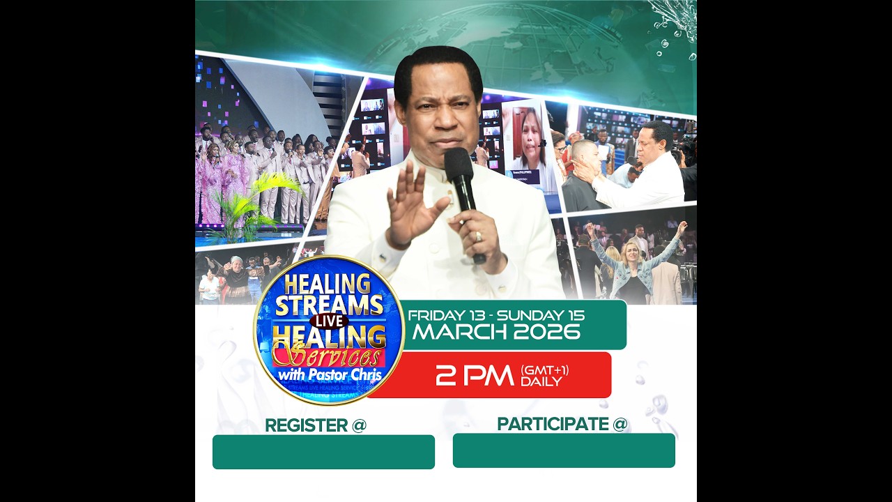 WELCOME TO DAY 1 OF THE HEALING STREAMS LIVE WITH PASTOR CHRIS MARCH 2026