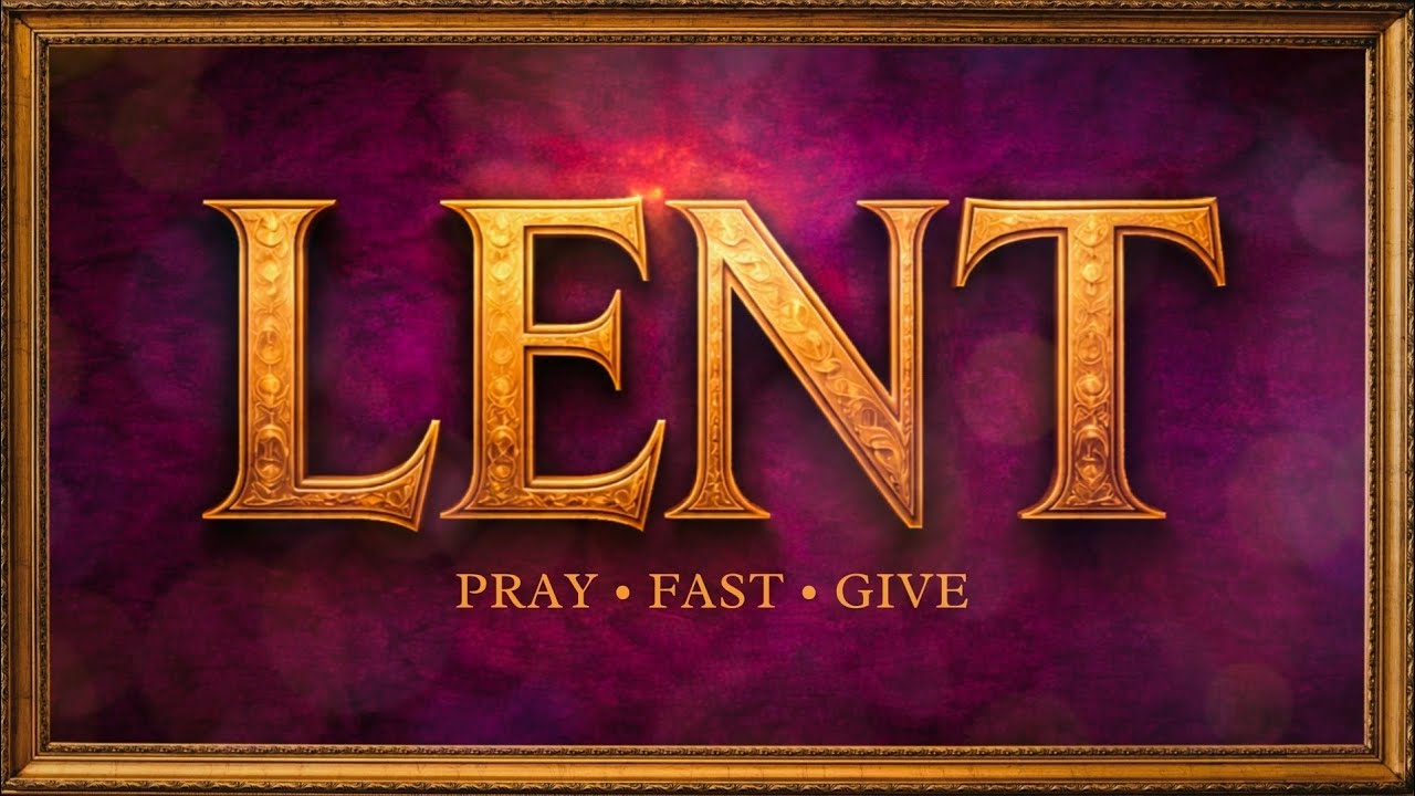 Lent Ambience for Prayer ✝️ Catholic Chanting · Pray Fast Give · Lent Screensaver