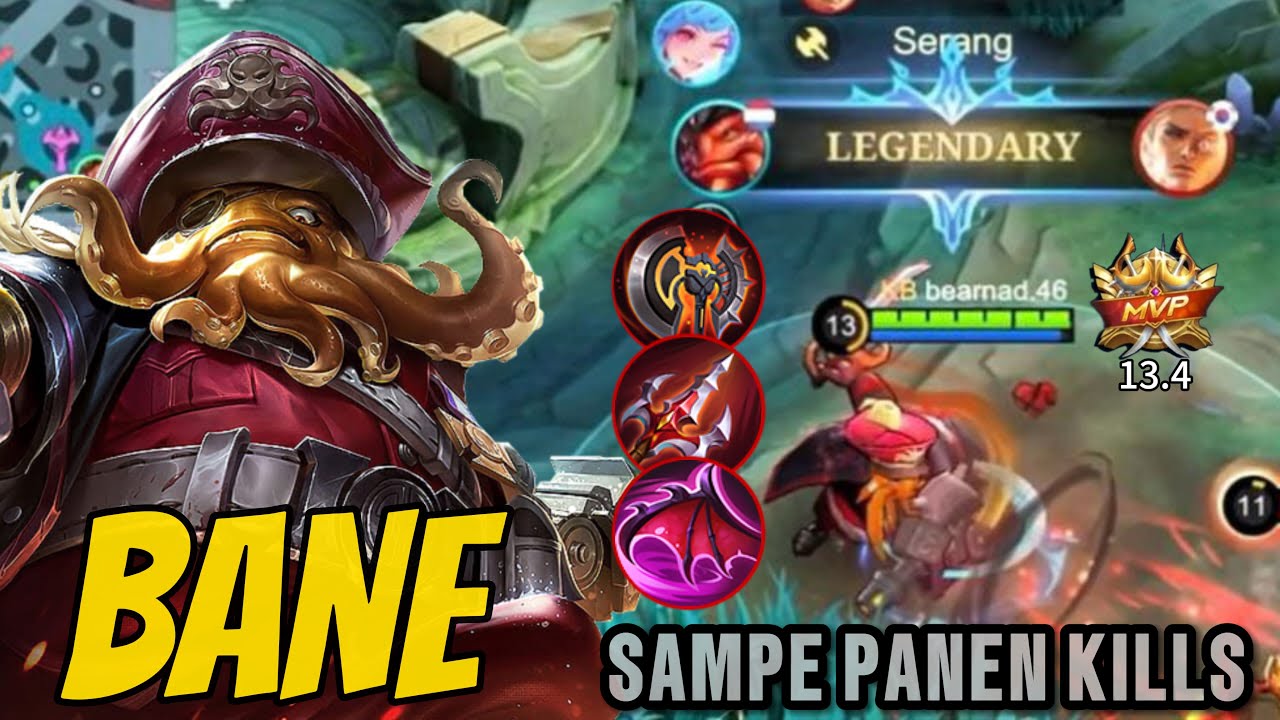 BANE BEST BUILD & EMBLEM  | BANE AUTO PANEN KILLS | SOLO RANK MOBILEGENDS