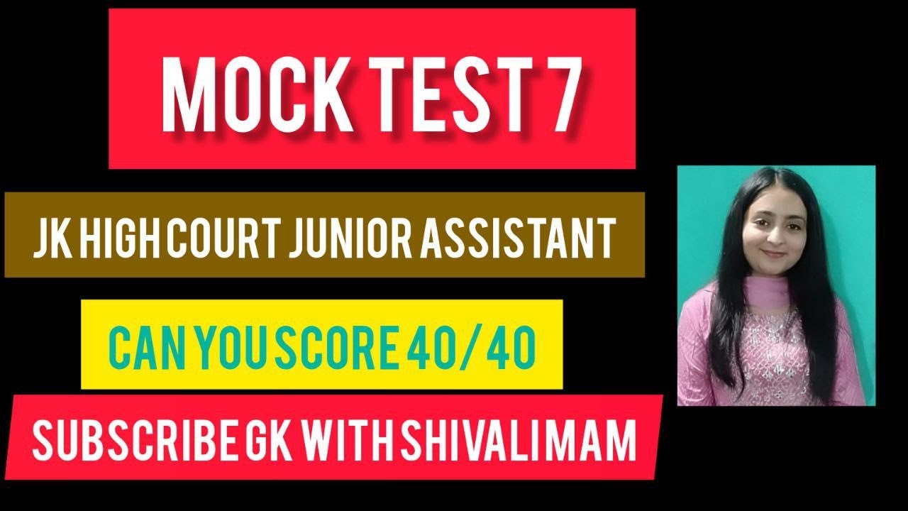 JK HIGH COURT MOCK 7 II CAN YOU SCORE 40 / 40
