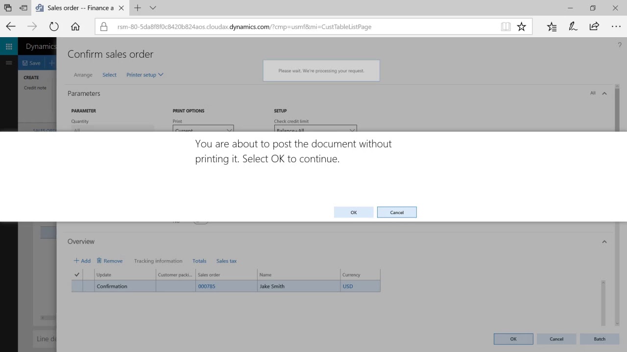 Dynamics 365 for Finance and Operations - Order-to-Cash Process Demo