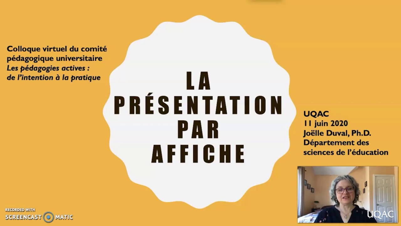 La présentation par affiche