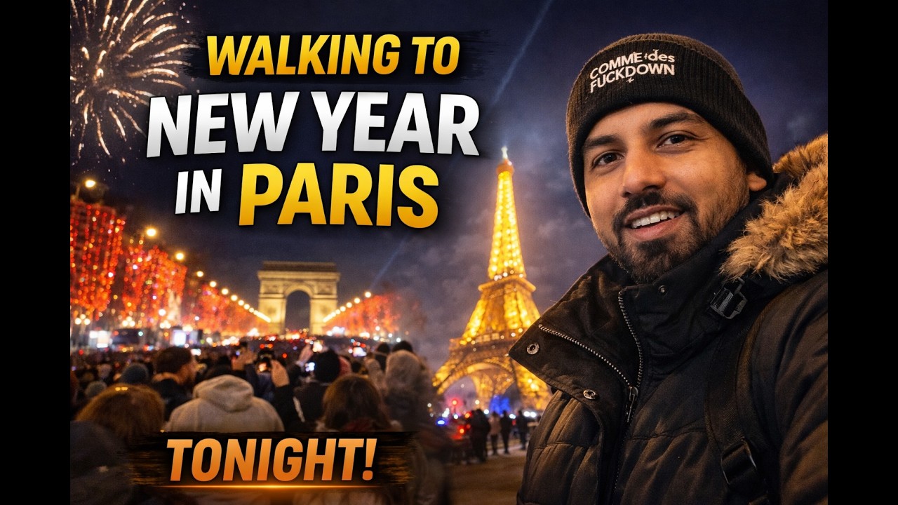 Paris at Night 🇫🇷 Walking to the New Year Fireworks