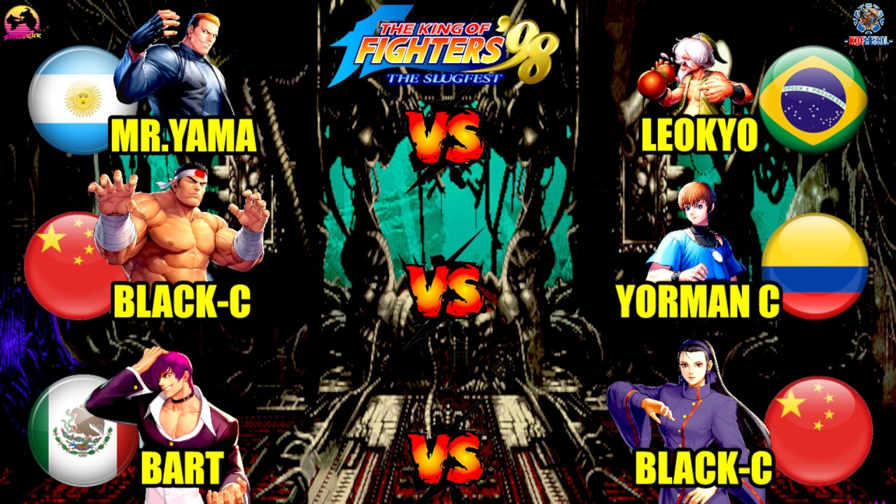🔥KOF '98🔥BLACK-C🇨🇳🆚YORMAN C🇨🇴/BLACK-C🇨🇳🆚BART FT12🇲🇽/MR.YAMA🇦🇷🆚LEOKYO🇧🇷