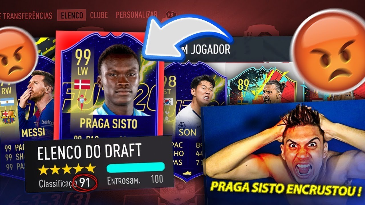 MELHOR FUT DRAFT DO BRASIL QUEBREI A MINHA CADEIRA O RETORNO DA PRAGA SISTO ! FUT DRAFT 191 FIFA 20