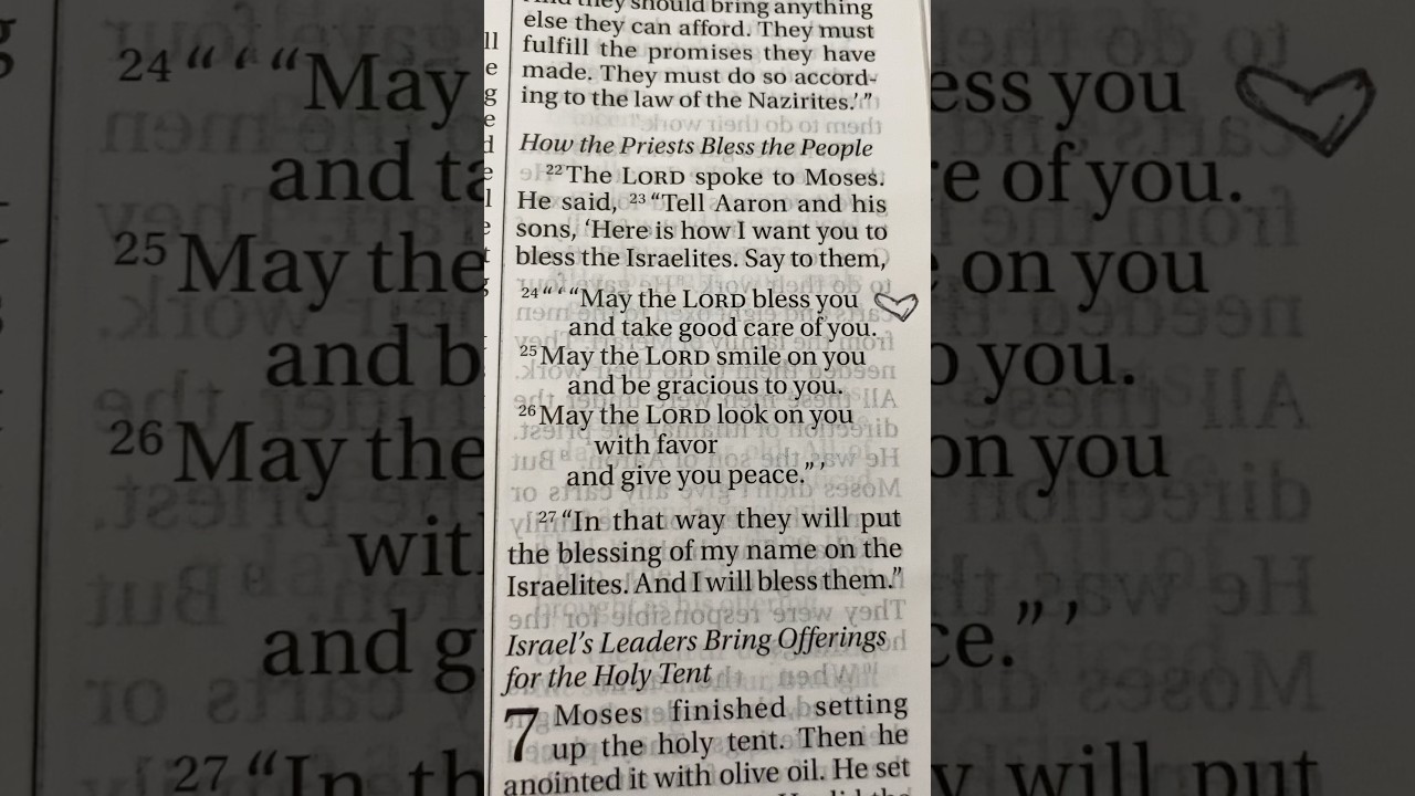 Numbers 6:22-27 The Priestly Blessing #NIRVbible #OldTestament #english #learnenglish