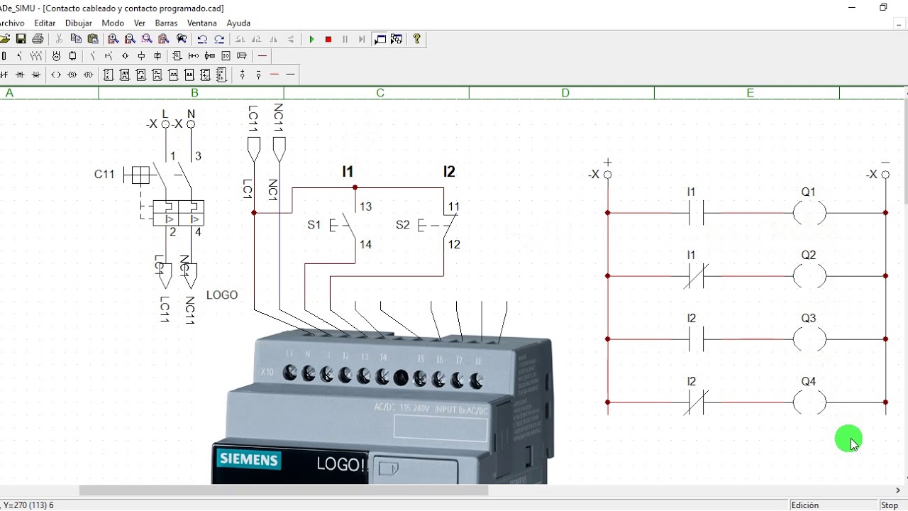 💻 Programación de autómatas: contacto cableado y contacto programado | CADe_SIMU | ⚡️TUTORIAL* ✅