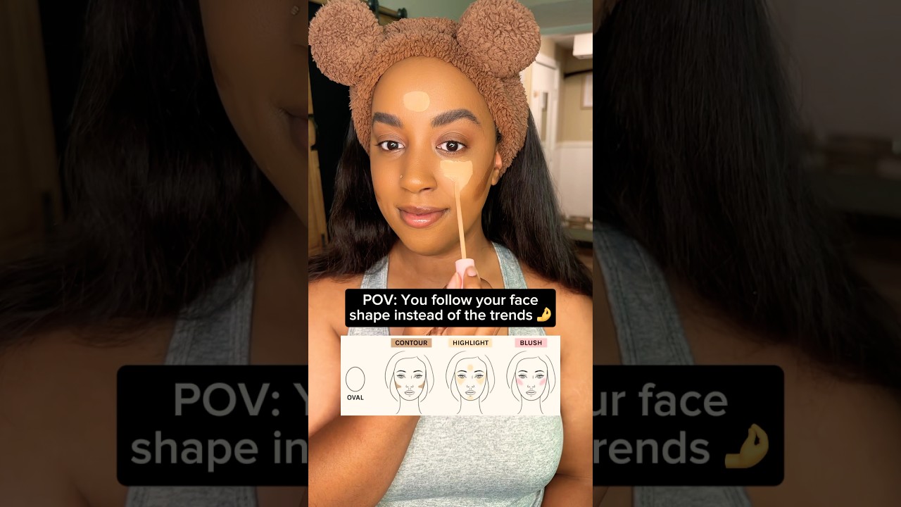 How to: Contour for an Oval Face Shape 💕 #makeup #shorts #makeuptutorial #makeuptips