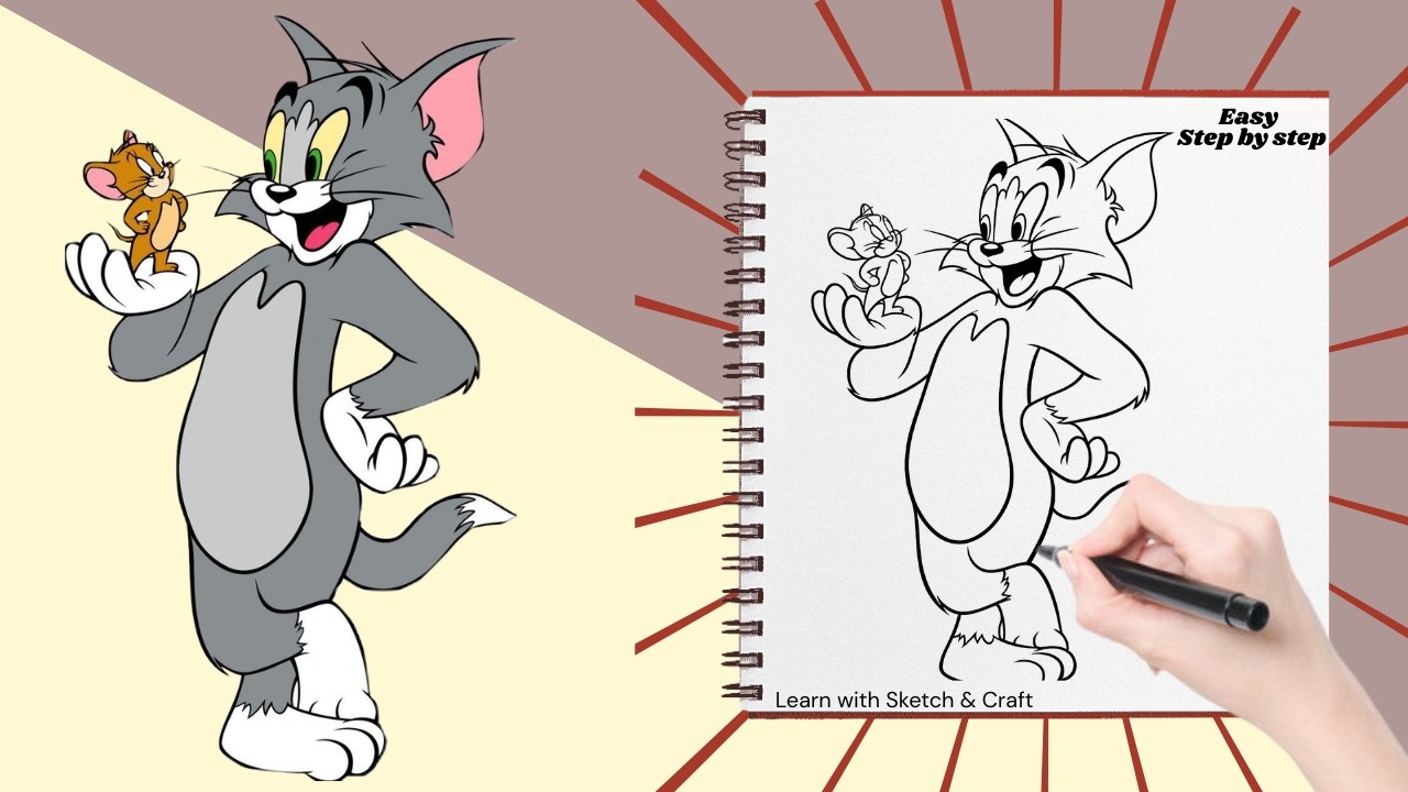 Tom and Jerry Holding Hands Drawing 😍 Super EASY Step by Step for Kids | Viral Art Challenge 2026
