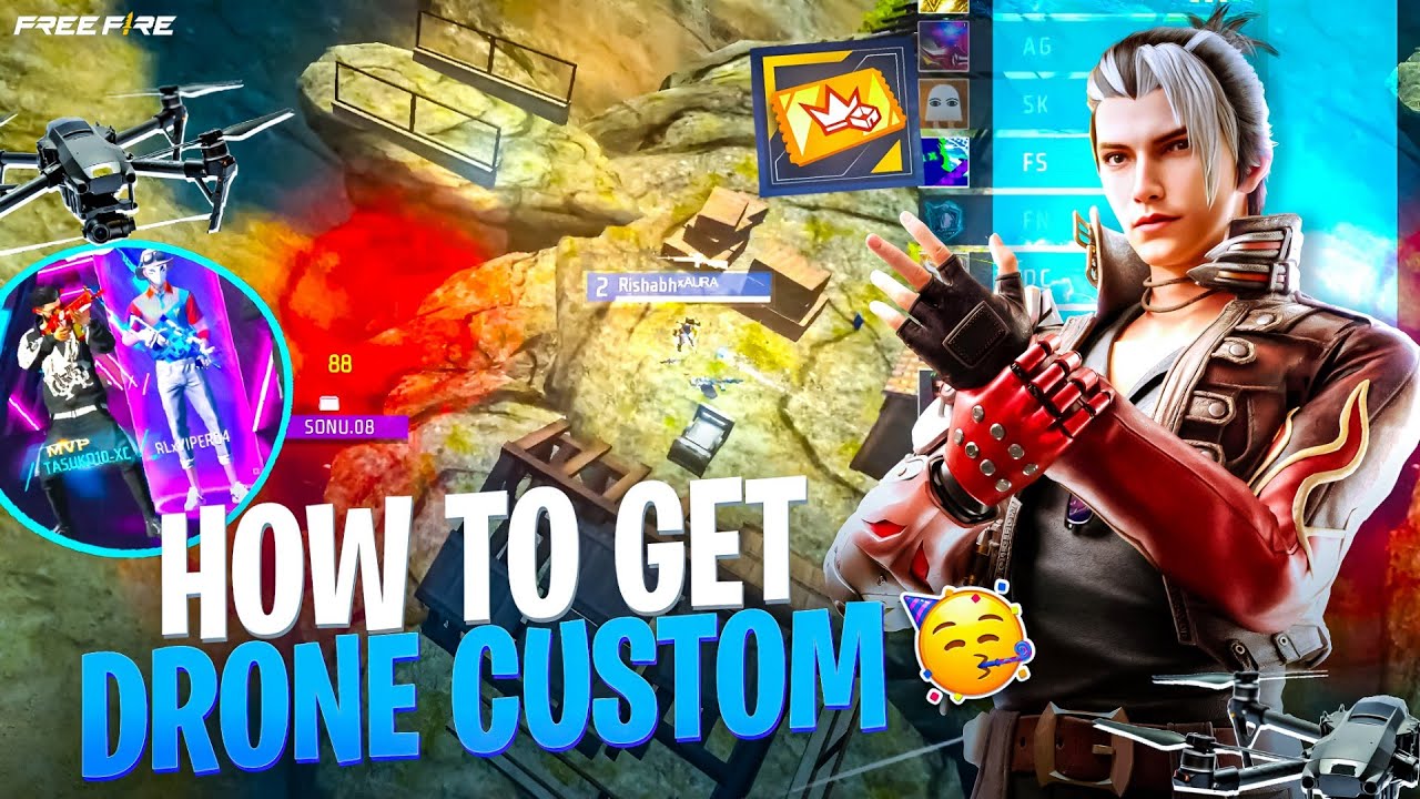 HOW TO GET OFFICIAL CUSTOM ROOM CARD & DRONE VIEW IN FREE FIRE 2025 | ESPORTS & TOURNAMENT TRICK