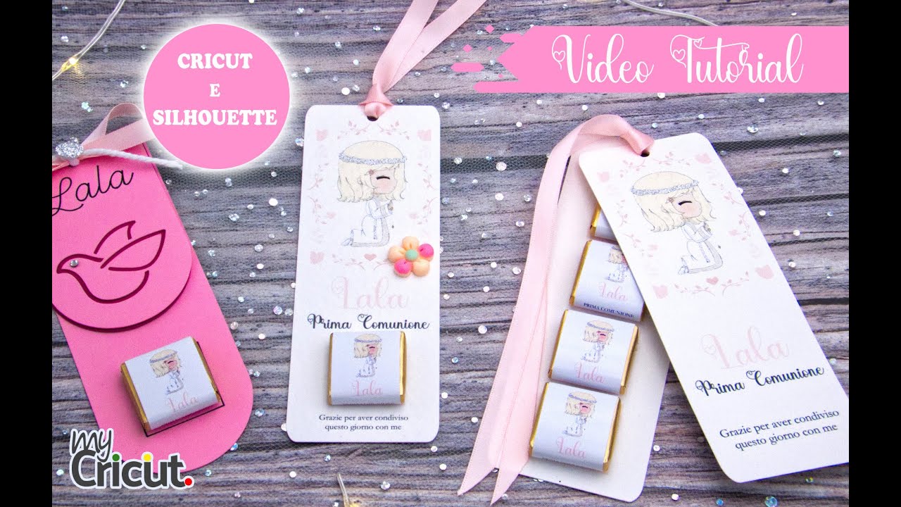 Bomboniere Prima Comunione con cioccolatini personalizzati. Tutorial Cricut Maker, Joy e Silhouette