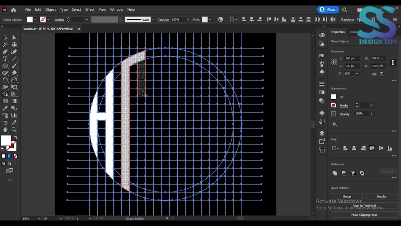 How to make a 5-letter HALAL logo in illustrator | Adobe Illustrator Tutorial | SS Design Tips