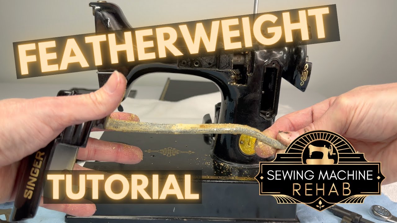 Учебное пособие Singer Featherweight: как снять моталку, лампочку и выключатель