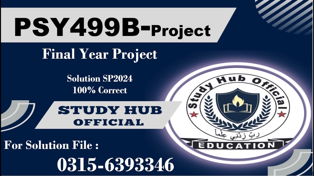 PSY499B project solution psy499b SP2024