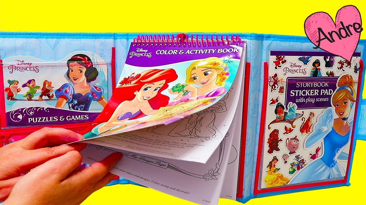 Andre coloreando Princesas Rapunzel Ariel Cenicienta y más actividades divertidas