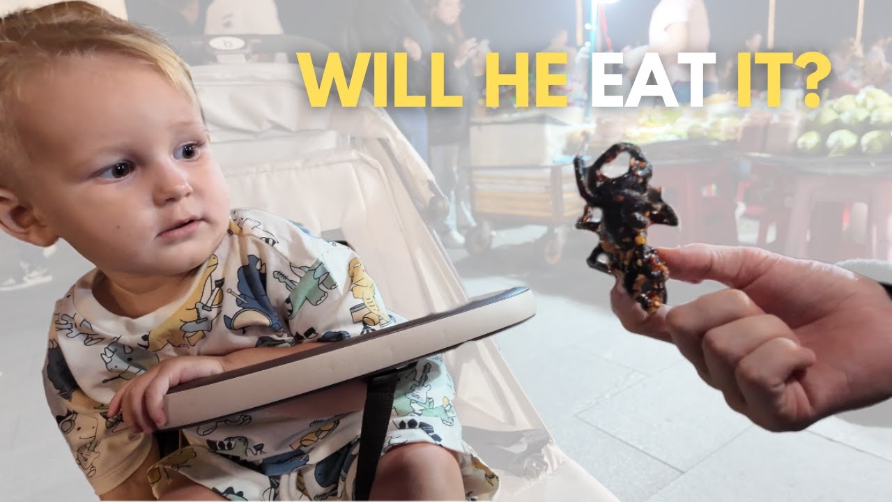 Will our one year old eat a spider?! | Walk Street Phnom Penh
