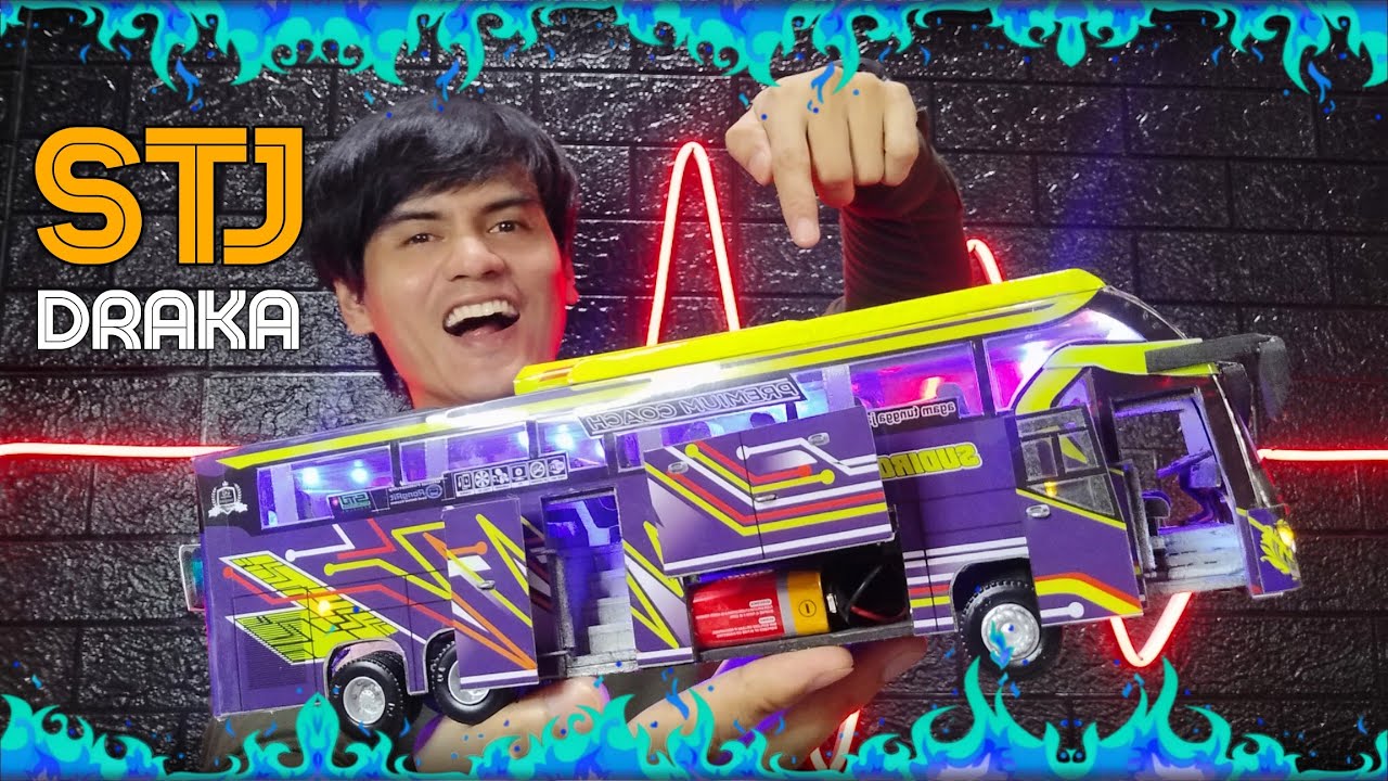Unboxing Miniatur Bus STJ Draka Buka Pintu