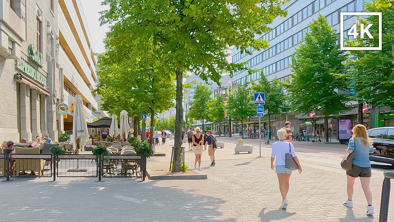 Walking in Lahti city center, Finland - 4K