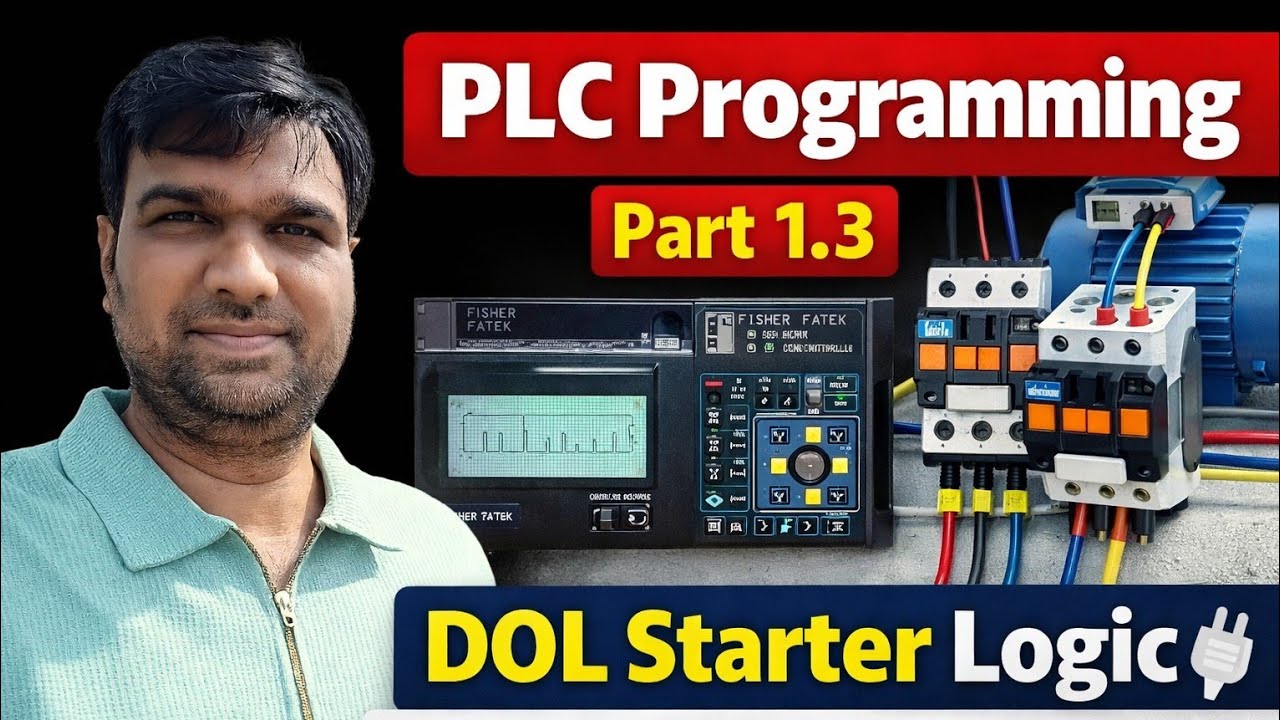 DOL Starter PLC Programming | Control Wiring & Power Wiring Explained in Hindi Part 1.3 #plc 