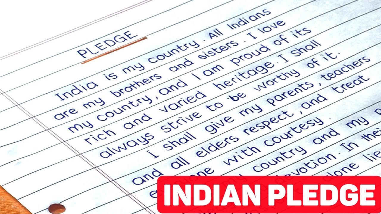 National Pledge of India 🇮🇳 | Indian Pledge | Indian Pledge in English | PLEDGE WRITING 