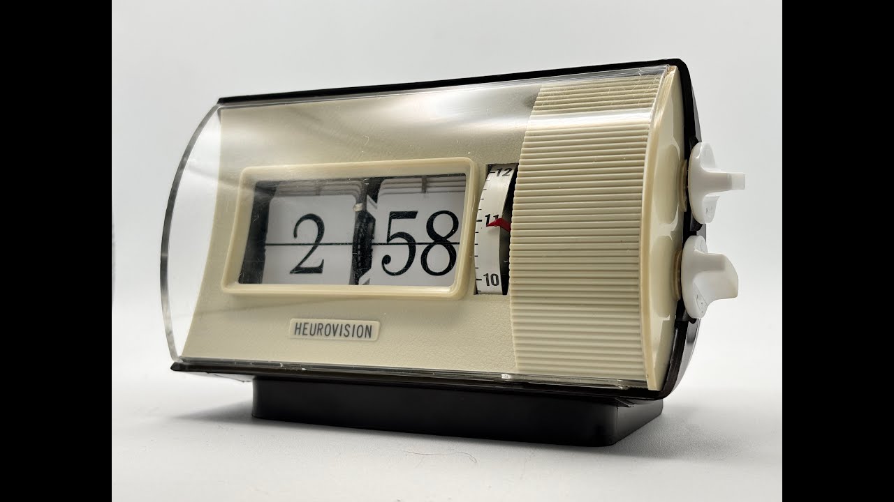 Heurovision Mechanical Flip Clock 1960s | Spring-Driven Movement & Space Age Design #flipclock