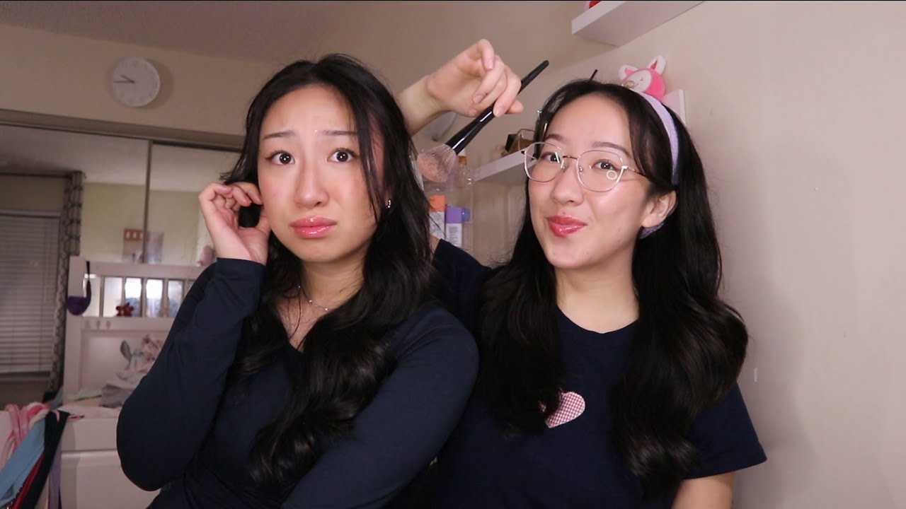 We did each other’s makeup!! (chaotic) | The Bunny Sisters 