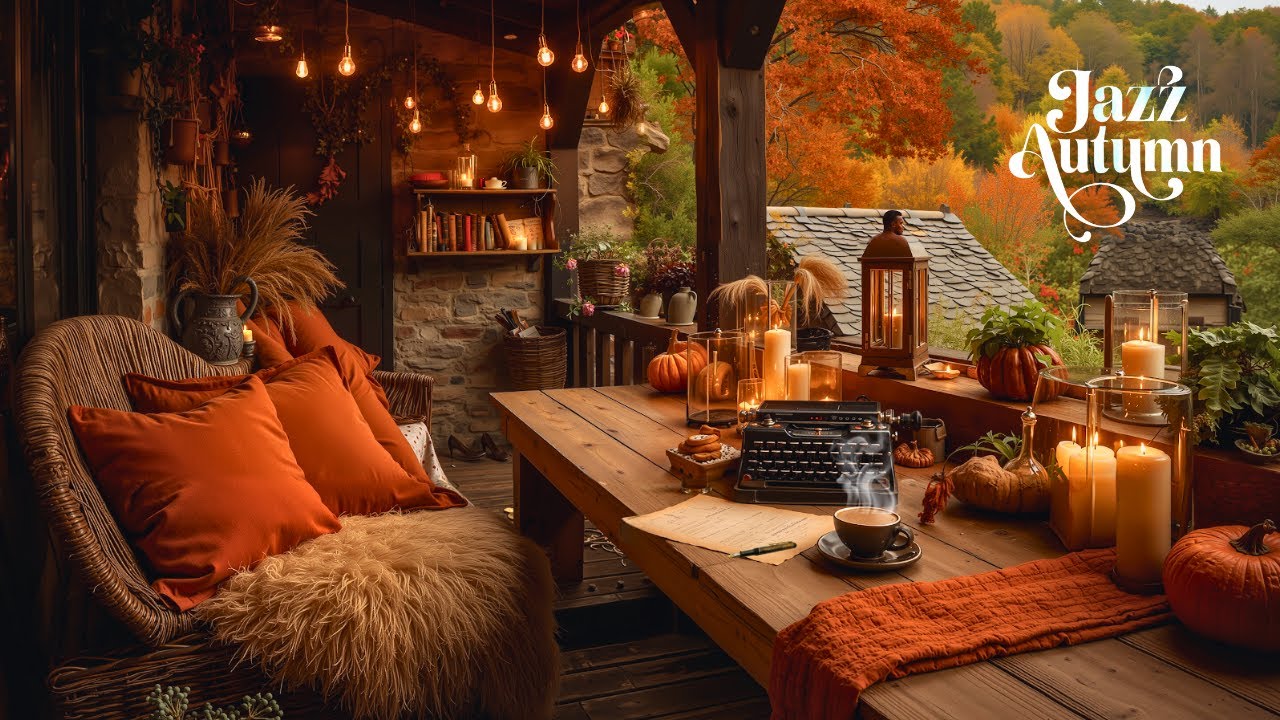 Уютный осенний день 🍂 Красивый джаз и звуки лесных птиц для релакса
