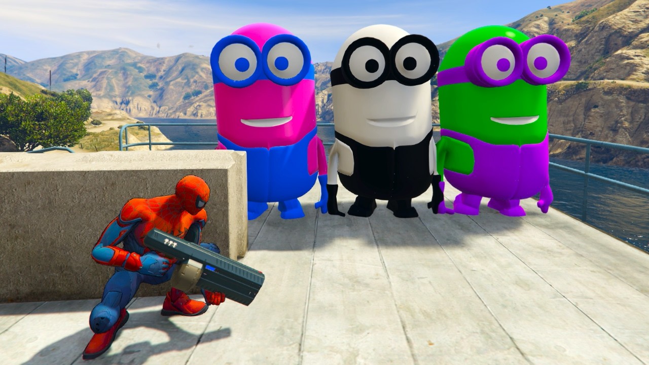 GTA 5 Funny Ragdoll Spiderman vs Blue Minion Episode 22