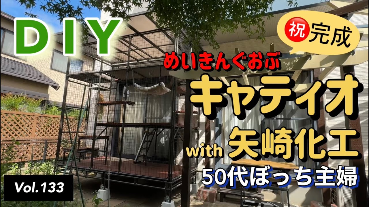 【イレクターDIY】vlog#133 キャティオ（猫が遊べる庭）が完成しました。最終回のpart４です😸😸😸😸