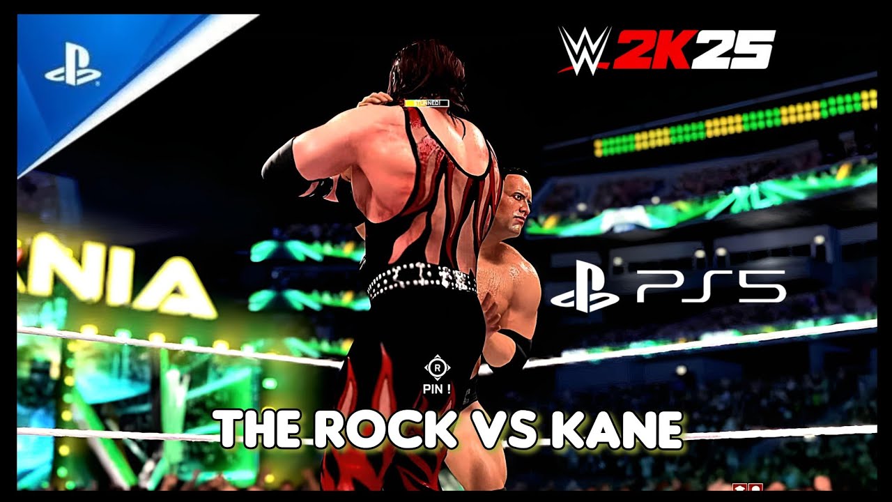 Epic WrestleMania Battle! The Rock vs Kane WWE 2K25