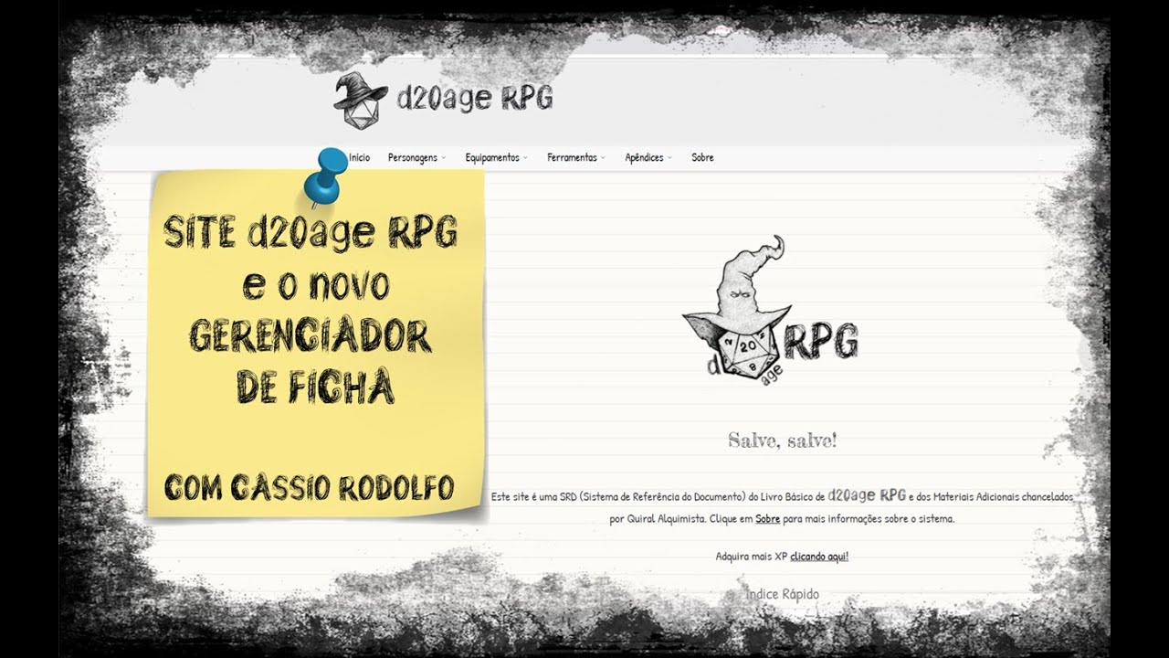 SITE d20age RPG e o novo GERENCIADOR DE FICHAS!
