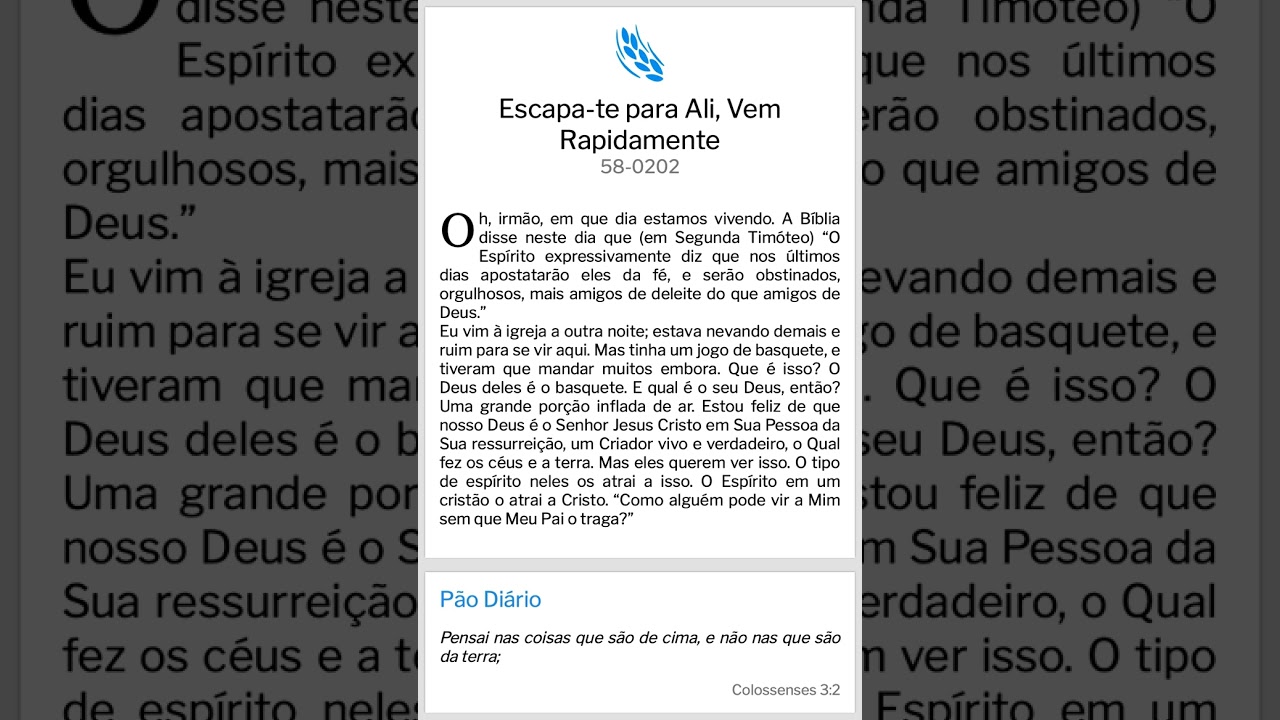 P&atilde;o Di&aacute;rio 25/01/25 #reflex&atilde;o #paz #paodiario #amor #fe #apocalipse10