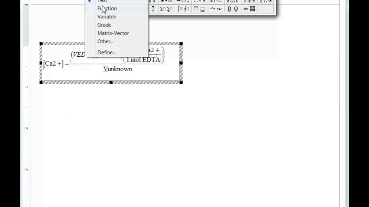 Using Microsoft Equation 3.0