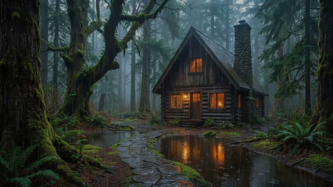 Rain-Washed Forest Cabin 🌧 | Soothing Rain Sounds for Insomnia Relief and Deep Restful Sleep