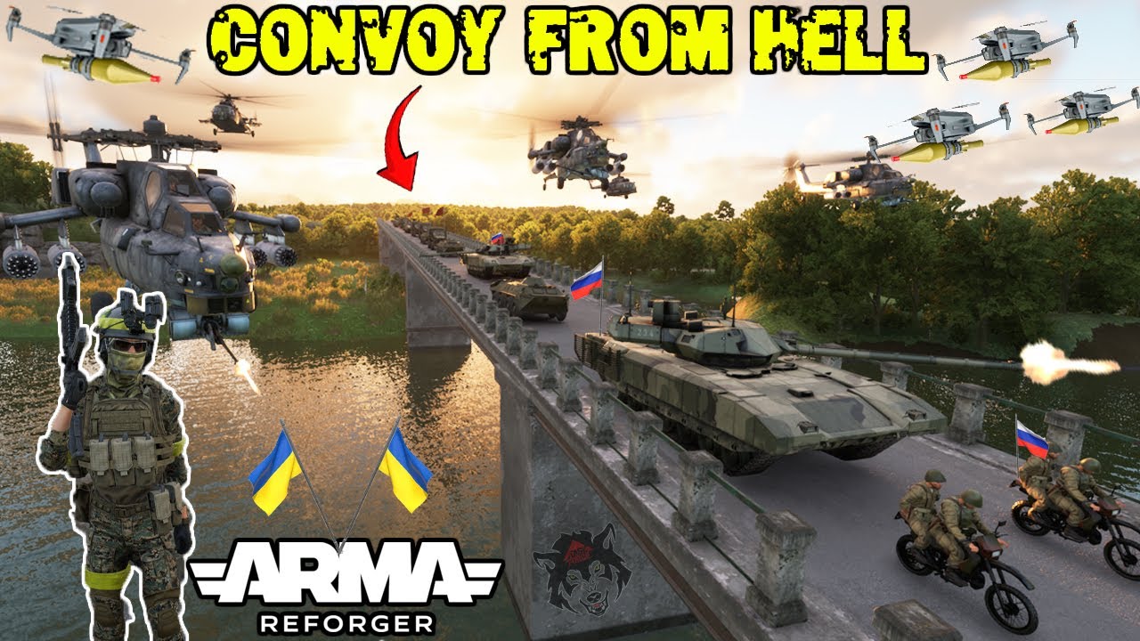 ARMA REFORGER | FIERCE TRENCH FIGHTING AND REPELLING MASSIVE RUSSIAN CONVOY (Ukraine Vs RU)