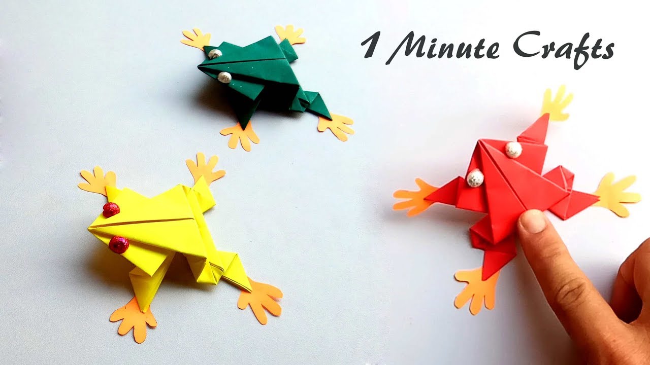 How to make paper frog that jumps high and Far - Easy DIY tutorial
