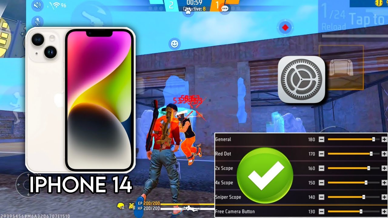 iPhone 14 free fire sensitivity setting ⚙️ | iPhone 14 free fire headshot setting ⚙️