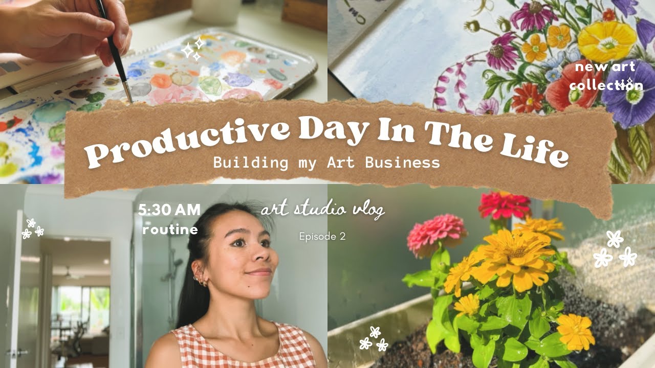 A Productive Day in the Life | Engineer Building a Small Art Business (Studio Vlog) 🎨✨🌷