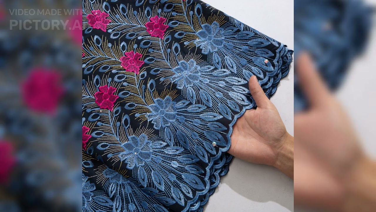 2024 African Cotton Lace Fabric &ndash; High-Quality Nigerian Rhinestone Swiss Voile Lace