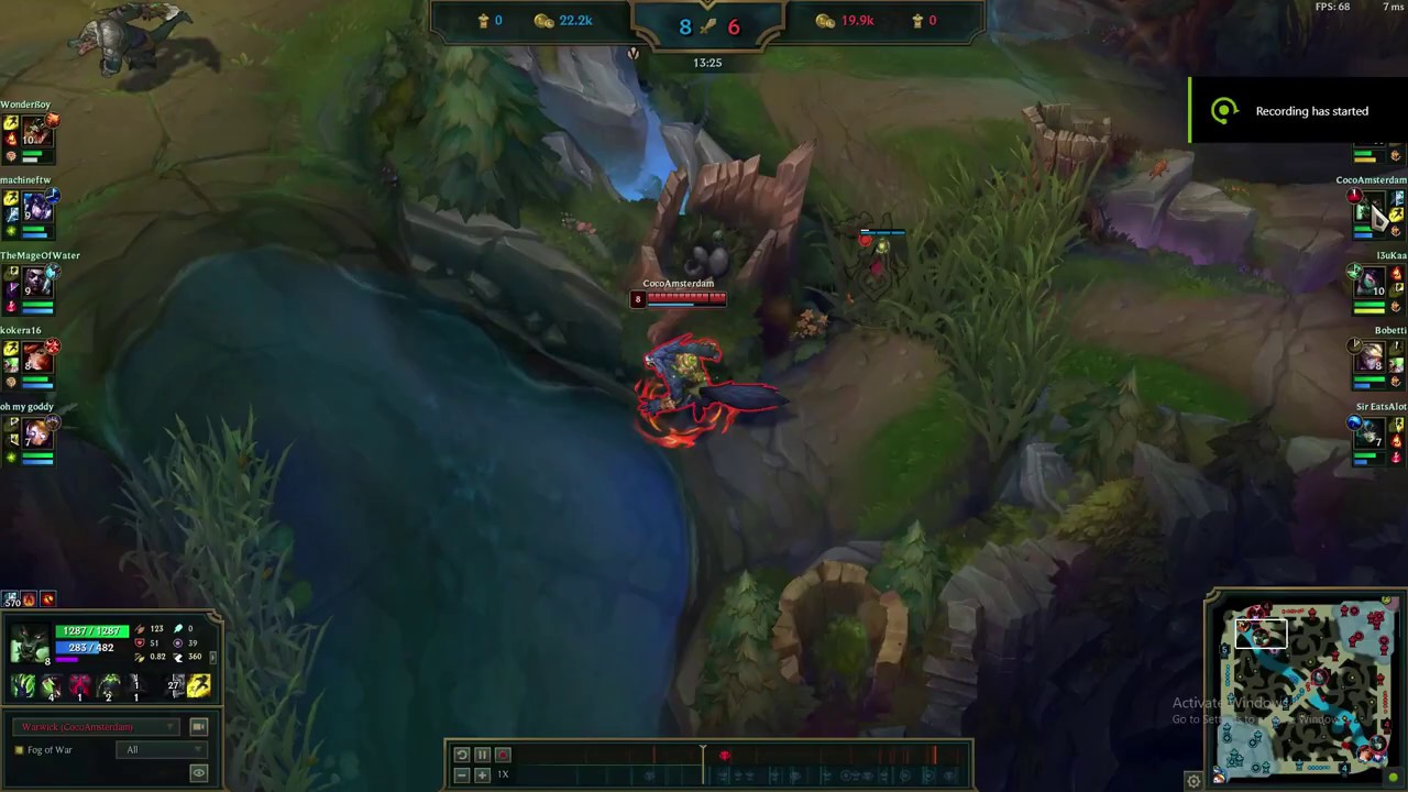 Warwick's (negative) 200 IQ  gank and kill