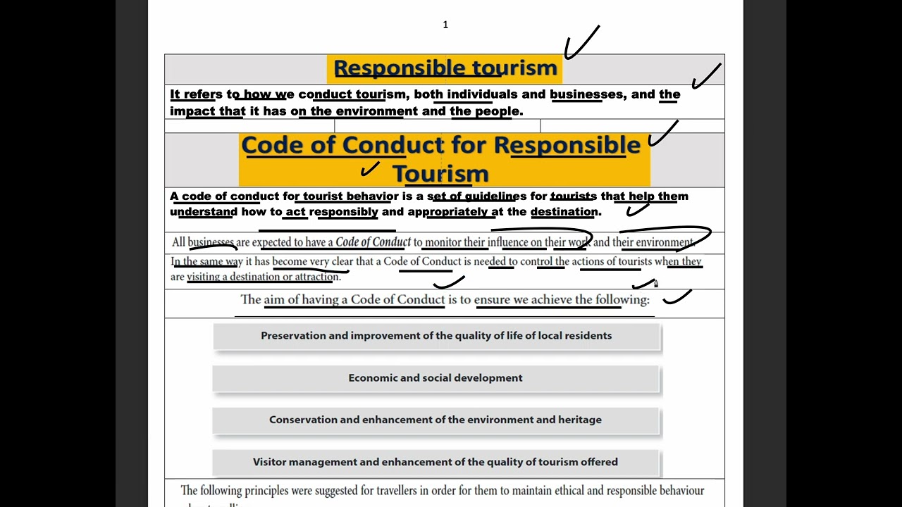 Responsible Tourism part 1 Grade 12