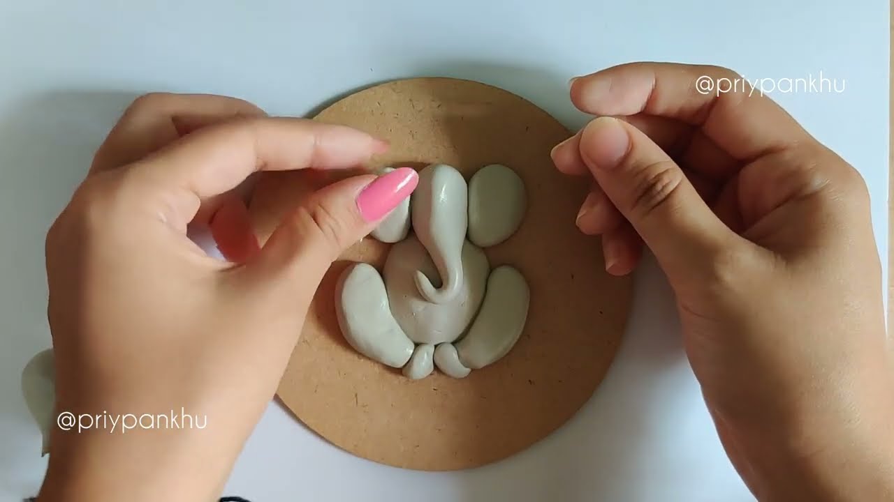 how to make ganpati with clay 🌺✨ | Ganpati mural art | Ganpati idol making at home with clay #bappa