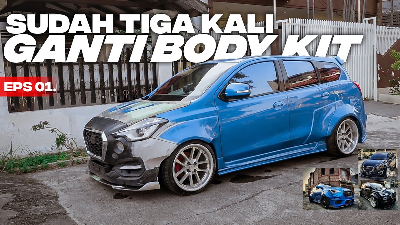 DATSUN GO BABY BLUE TIGA KALI GANTI BODY KIT! SWANGAR GAISS!