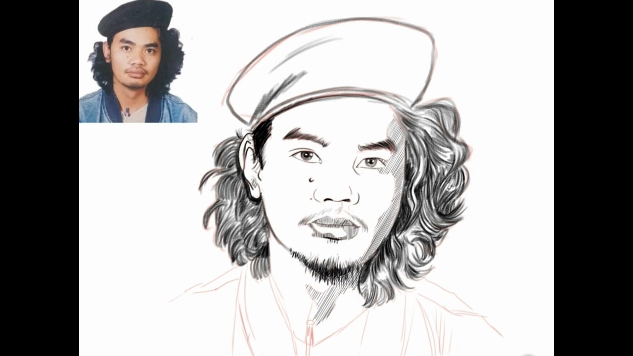 Pen & Ink Drawing| self Portrait with Minimalist colors IbisPaint Timelapse